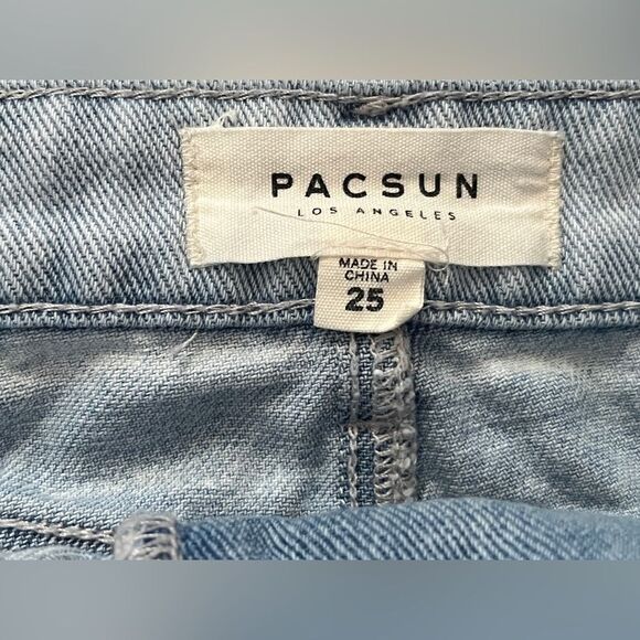Pac Sun Denim Skirt Criss Cross Detail Light Wash Size 25 - Picture 5 of 6